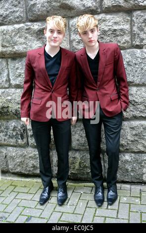 Jedward bei Today FM Ray Darcy Show auf ihrem neue Album "Free Spirit" zu fördern Featuring: Jedward, John Grimes, Edward Grimes wo: Dublin, Irland: 4. Juni 2014 Stockfoto