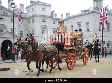 Die Zustand-Öffnung des Parlaments in Westminster wo: London, Vereinigtes Königreich bei: 4. Juni 2014 Stockfoto