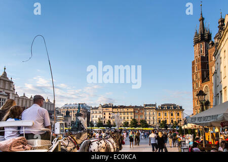 Rynek Glowny in alte Stadt von Krakau, Polen Stockfoto