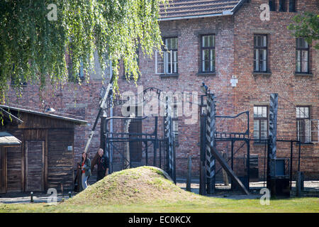 Arbeit macht Freiheit Zeichen, KZ Auschwitz-Birkenau, Polen Stockfoto