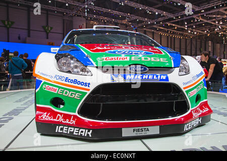 Genf - März 8: Der Ford Fiesta RS WRC auf dem Display auf der 81. International Motor Show Palexpo-Genf am 8. März 2011 in Genf, Stockfoto