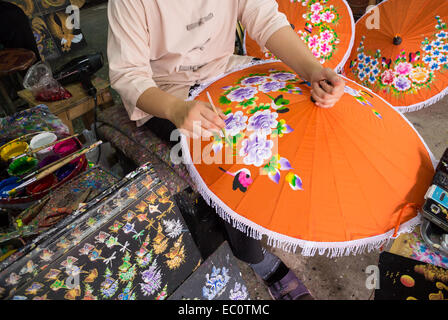 Umbrella Making Zentrum Stockfoto