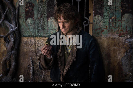 Der Hobbit: Die Schlacht der fünf Heere (früher bekannt als The Hobbit: There and Back Again) ist ein episches Fantasy 2014 Abenteuer-Film, Regie: Peter Jackson und geschrieben von Jackson, Fran Walsh, Philippa Boyens und Guillermo del Toro. Es ist der dritte und letzte Teil der dreiteiligen Verfilmung basierend auf The Hobbit von J. R. R. Tolkien. Stockfoto