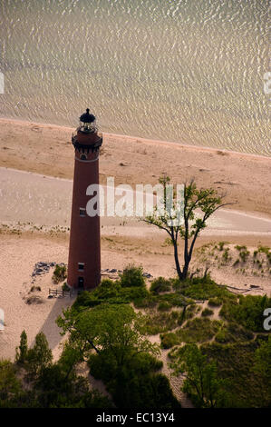 Wenig Sable Point Lighthouse, Michigan, wurde im Jahre 1874 aktiviert. Stockfoto