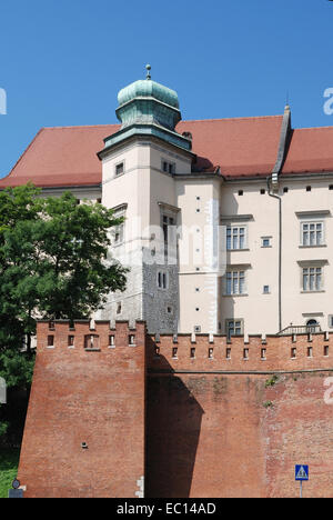 Königsschloss auf dem Wawel Hügel von Krakau in Polen. Stockfoto