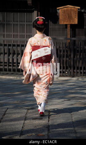 Echte Geisha in Kyoto, Japan. Stockfoto