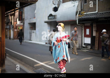 Echte Geisha in Kyoto, Japan. Stockfoto