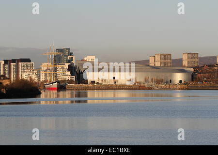 Großsegler Glenlee und Riverside Museum Glasgow Schottland Dezember 2014 Stockfoto