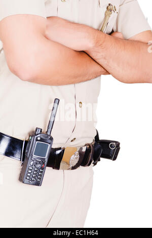 1 indische Patriotismus Mann Constable Arme gekreuzt stehenden Haltung pose Stockfoto