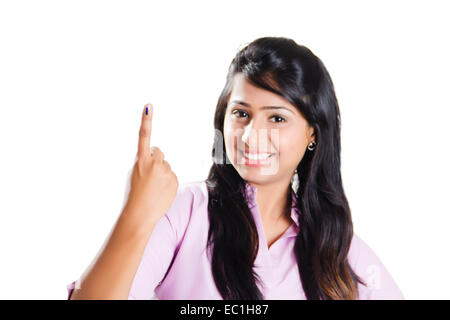 eine indische Business-Frau Wahl-Abstimmung Stockfoto