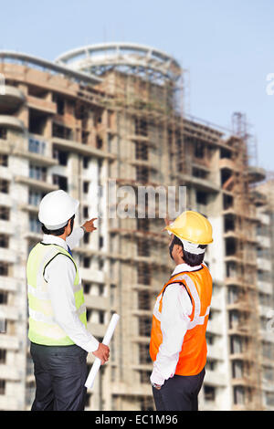 indische Bauarbeiter Baustelle Stockfoto