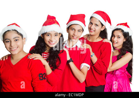 indische Freunde Gruppe Christmas Festival Stockfoto