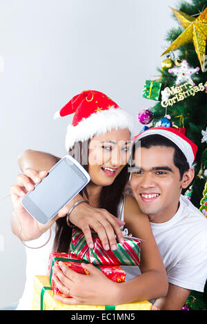 indische paar Christmas Festival Fotografie Stockfoto