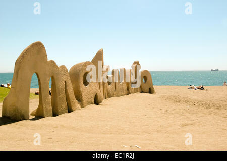 Malagueta Skulptur, Playa De La Malagueta, Malagueta Strand, Malaga, Spanien Stockfoto