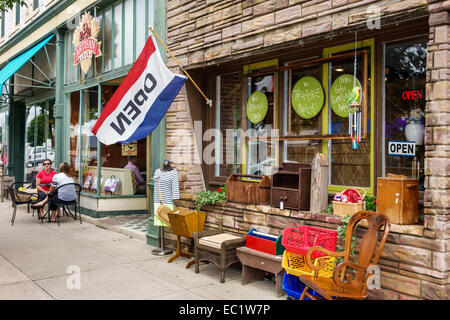 Illinois Edwardsville, Hauptstraße, historische Autobahn Route 66, lokal, Unternehmen, Bezirk, klein, Stadt, Geschäft, Vorderseite, IL140902010 Stockfoto