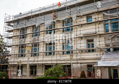 Illinois Edwardsville, Main Street, Madison County Courthouse, Gerichtsgebäude, Gerüste, wird renoviert, IL140902011 Stockfoto