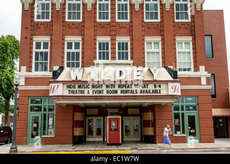 Illinois Edwardsville, Hauptstraße, historische Autobahn Route 66, Vorderseite, Eingang, Wildley Theater, Theater, Festzelt, IL140902013 Stockfoto