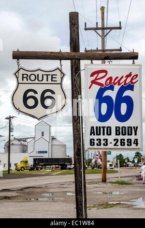 Illinois, Mittlerer Westen, Hamel, historische Autobahn Route 66, Schild, Logo, ländlich, Besucher reisen Reise touristischer Tourismus Wahrzeichen Kultur kulturell, va Stockfoto