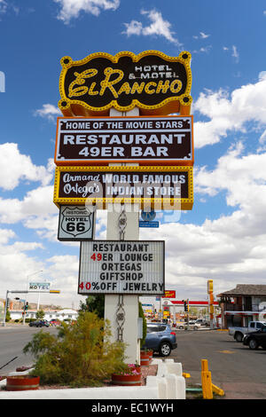 Historisches Hotel El Rancho auf der Route 66, Gallup, New Mexico, Vereinigte Staaten von Amerika Stockfoto