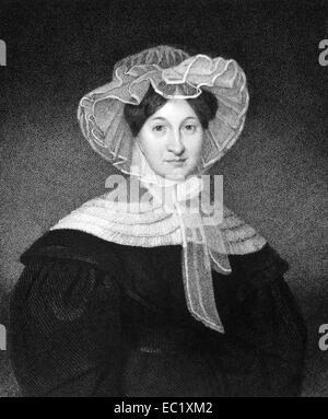 Marcia Van Ness (1782 – 1832) auf Kupferstich aus dem Jahr 1835.  Prominenter Philanthrop und Unterstützer von das Waisenhaus. Stockfoto