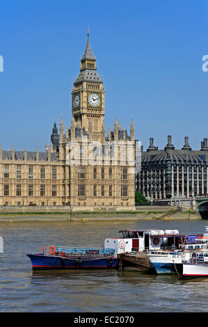 Big Ben, Elizabeth Turm, Palast von Westminster, Houses of Parliament, UNESCO Weltkulturerbe Stockfoto