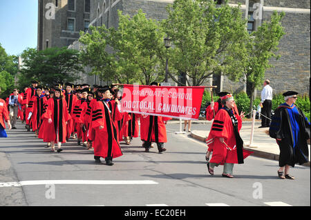 Abschlussfeier Cornell Universität Beginn, Ithaca, New York, Vereinigte Staaten von Amerika Stockfoto