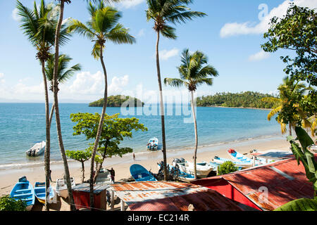 Dominikanische Republik, Halbinsel Samana, Santa Barbara de Samana, Strand Playa Carenero ca. 9 km starke von Santa Barbara Stockfoto