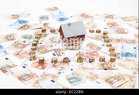 jede Menge Geld gespart für den Bau des eigenen Heims Stockfoto