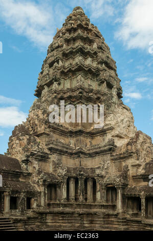 Zentralen Turm von Angkor Wat, Siem Reap, Kambodscha Stockfoto