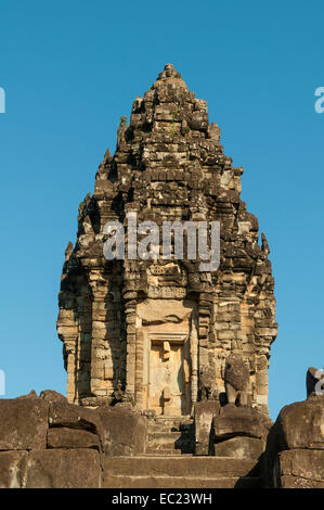 Wat Bakong, Roluos-Gruppe, in der Nähe von Siem Reap, Kambodscha Stockfoto