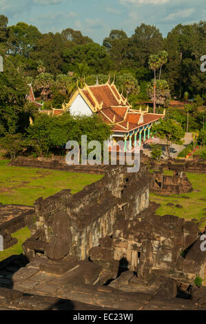 Wat Bakong, Roluos-Gruppe, in der Nähe von Siem Reap, Kambodscha Stockfoto