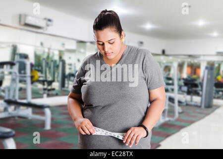 indische übergewichtige Dame Weight Loss problem Stockfoto