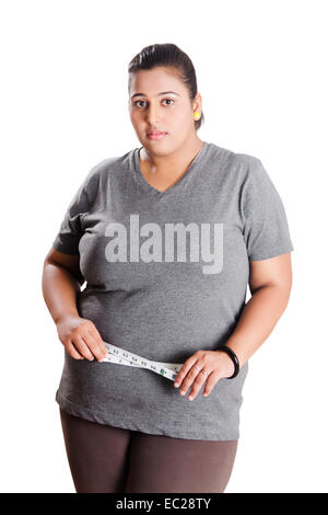 indische übergewichtige Dame Weight Loss problem Stockfoto