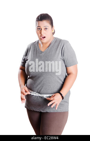 indische übergewichtige Dame Weight Loss problem Stockfoto