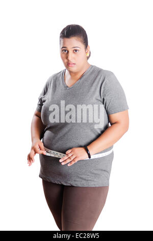 indische übergewichtige Dame Weight Loss problem Stockfoto