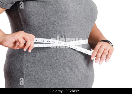 indische übergewichtige Dame Weight Loss problem Stockfoto