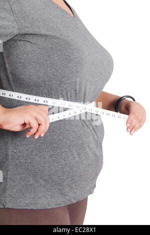 indische übergewichtige Dame Weight Loss problem Stockfoto