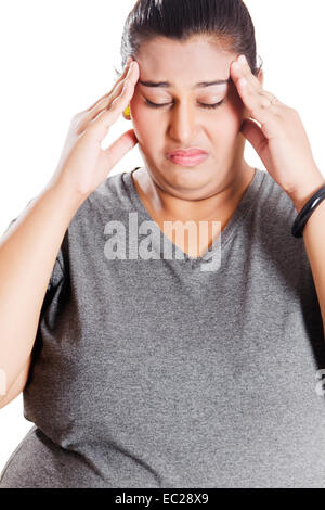 Fettleibige Inderin über Probleme mit Übergewicht Stockfoto
