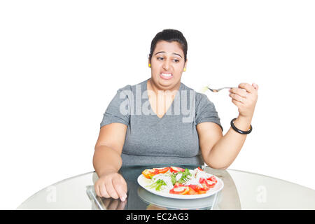 indische übergewichtige Dame Diät Fett-Steuerung Stockfoto