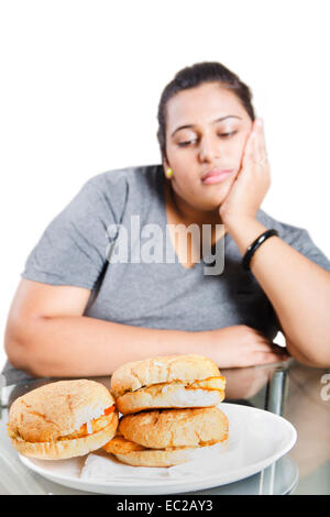 indische übergewichtige Dame Diät Übergewicht Stockfoto