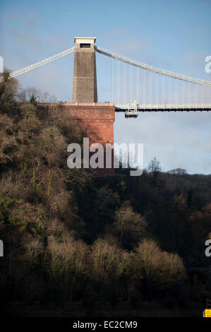 Bristol, UK. 8. Dezember 2014.  Die Clifton Suspension Bridge, die von Isambard Kingdom Brunel, entworfen wurde feiert es 150 Jubiläum heute. Bildnachweis: Phil Rees/Alamy Live-Nachrichten Stockfoto