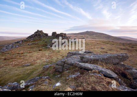 Sonnenuntergang Mühle Tor Dartmoor Nationalpark West Devon Uk Stockfoto