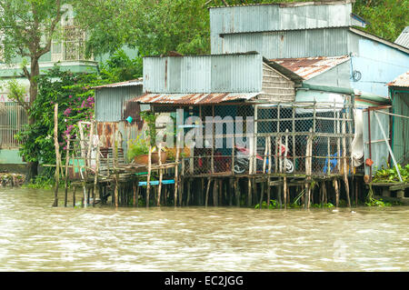 Riverside House am Mekong bei Can Tho, Vietnam Stockfoto