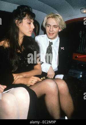 DURAN DURAN UK pop Gruppe mit Nick Rhodes und Frau Julie Anne ca. 1986 Stockfoto