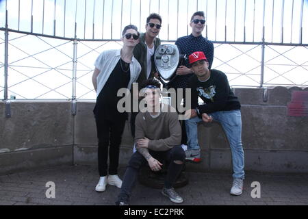 American Boy-Band, Midnight Red besuchen Sie The Empire State Building mit: Eric Secharia, Joey Diggs Jr., Colton Rudloff Thomas Augusto, Anthony Ladao Where: New York City, New York, USA bei: 5. Juni 2014 Stockfoto