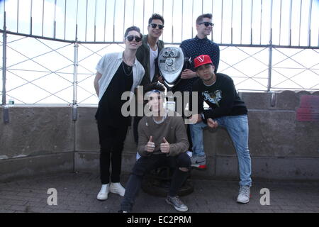 American Boy-Band, Midnight Red besuchen Sie The Empire State Building mit: Eric Secharia, Joey Diggs Jr., Colton Rudloff Thomas Augusto, Anthony Ladao Where: New York City, New York, USA bei: 5. Juni 2014 Stockfoto