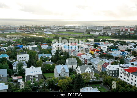 Aussicht auf die Stadt Reykjavik, Island Stockfoto