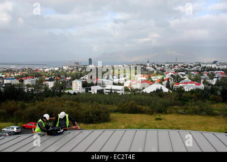 Aussicht auf die Stadt Reykjavik, Island Stockfoto