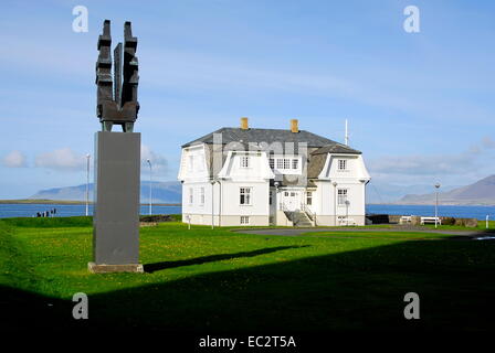 Präsident Reagan und Präsident Gorbachev Summit Haus in Reykjavik, Island Stockfoto