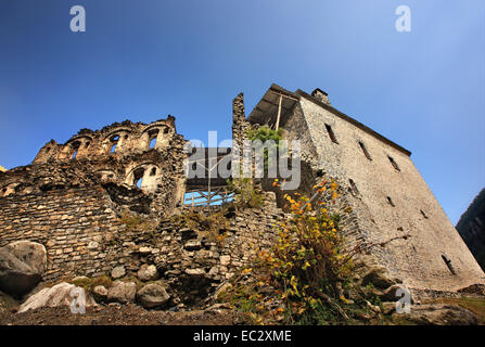 Die (alte) Heiligen Kloster von Saint Dionysios, am Olymp, Pieria, Mazedonien, Griechenland. Stockfoto